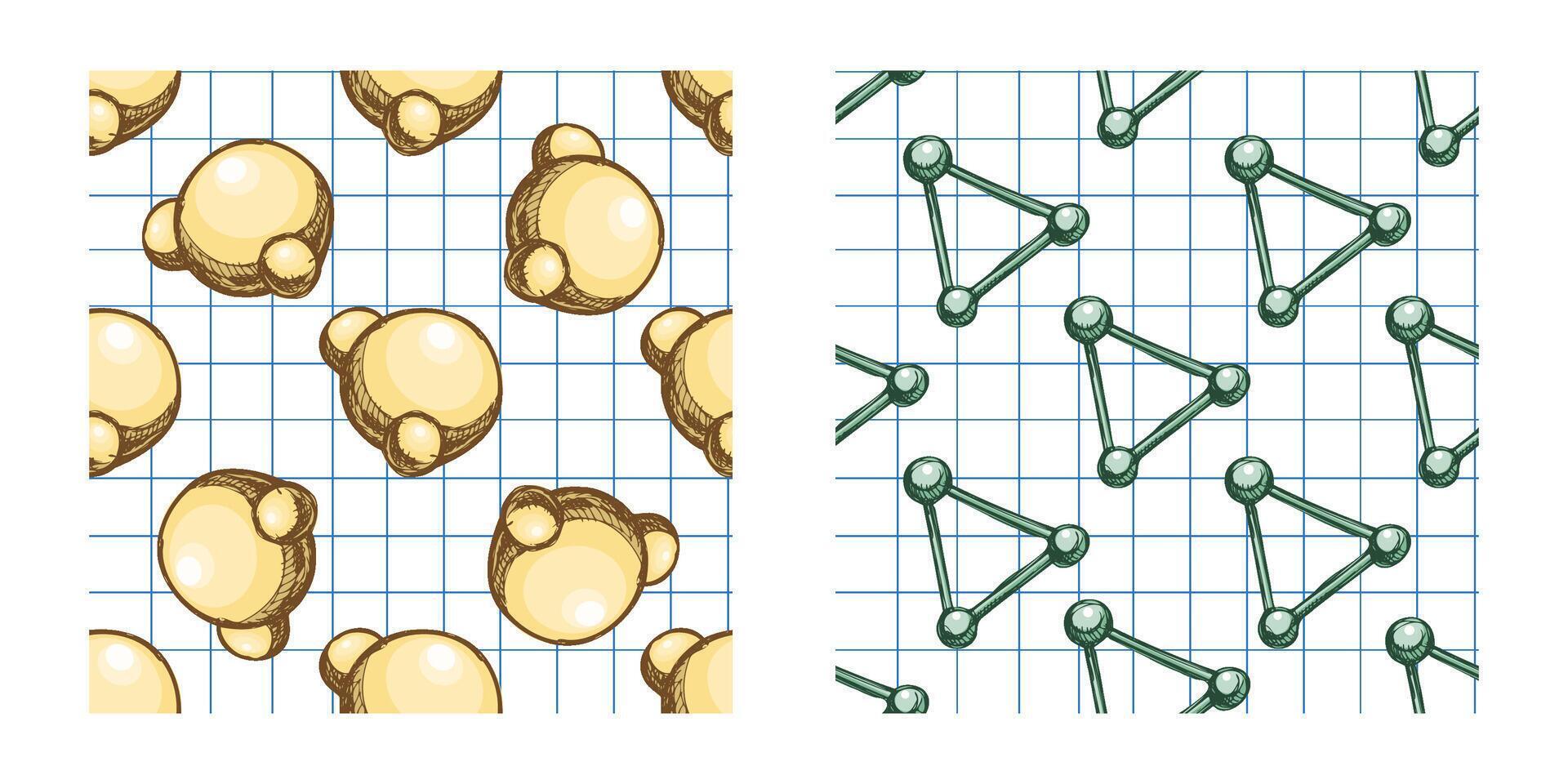 Artistic pattern of yellow and green shapes vector
