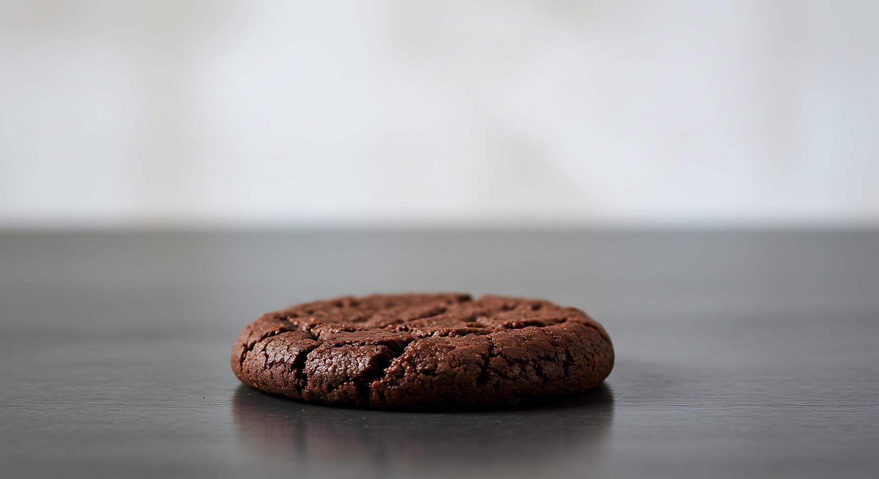 A chocolate cookie sitting on a table photo