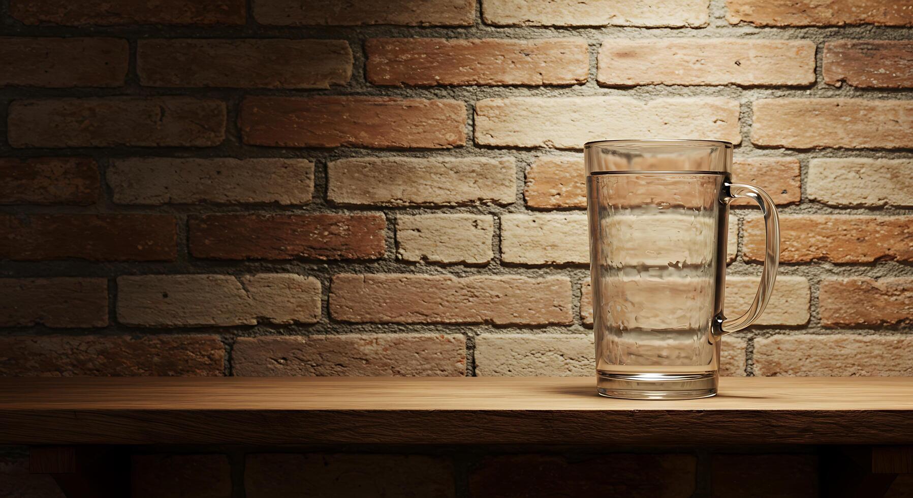 A glass vase on a shelf photo
