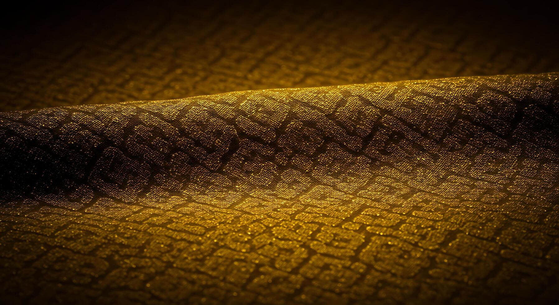 A close up of a gold fabric with a pattern photo