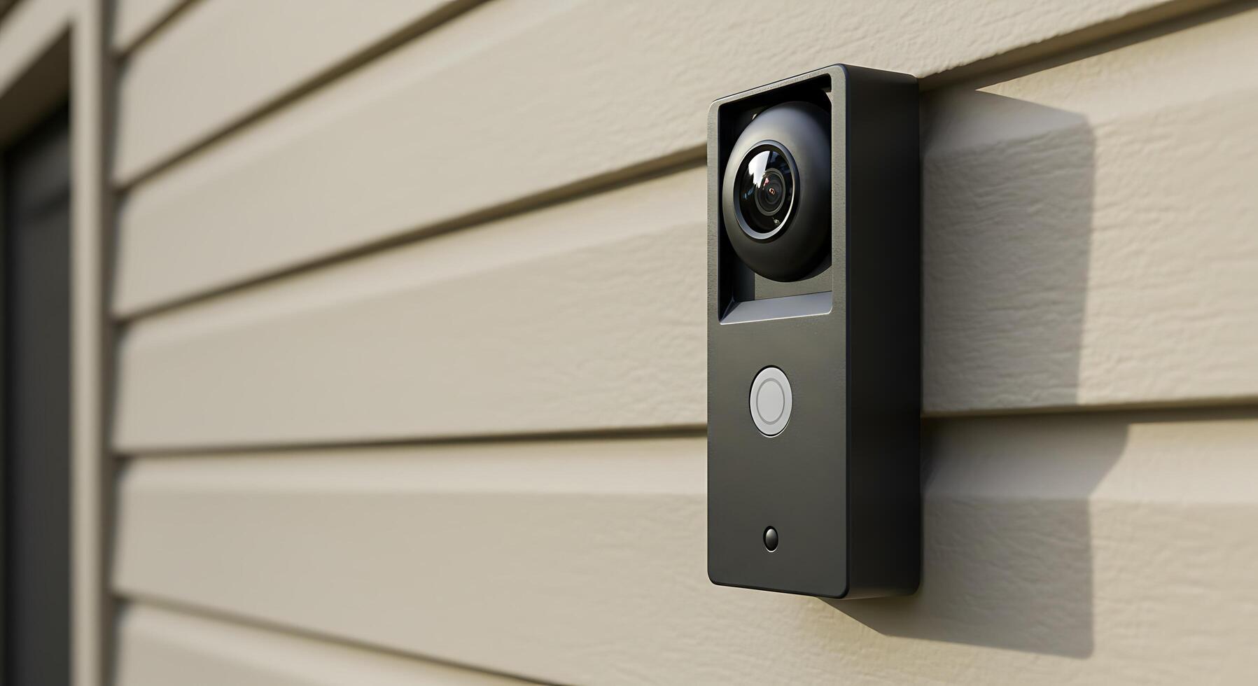 A doorbell mounted on the side of a house photo