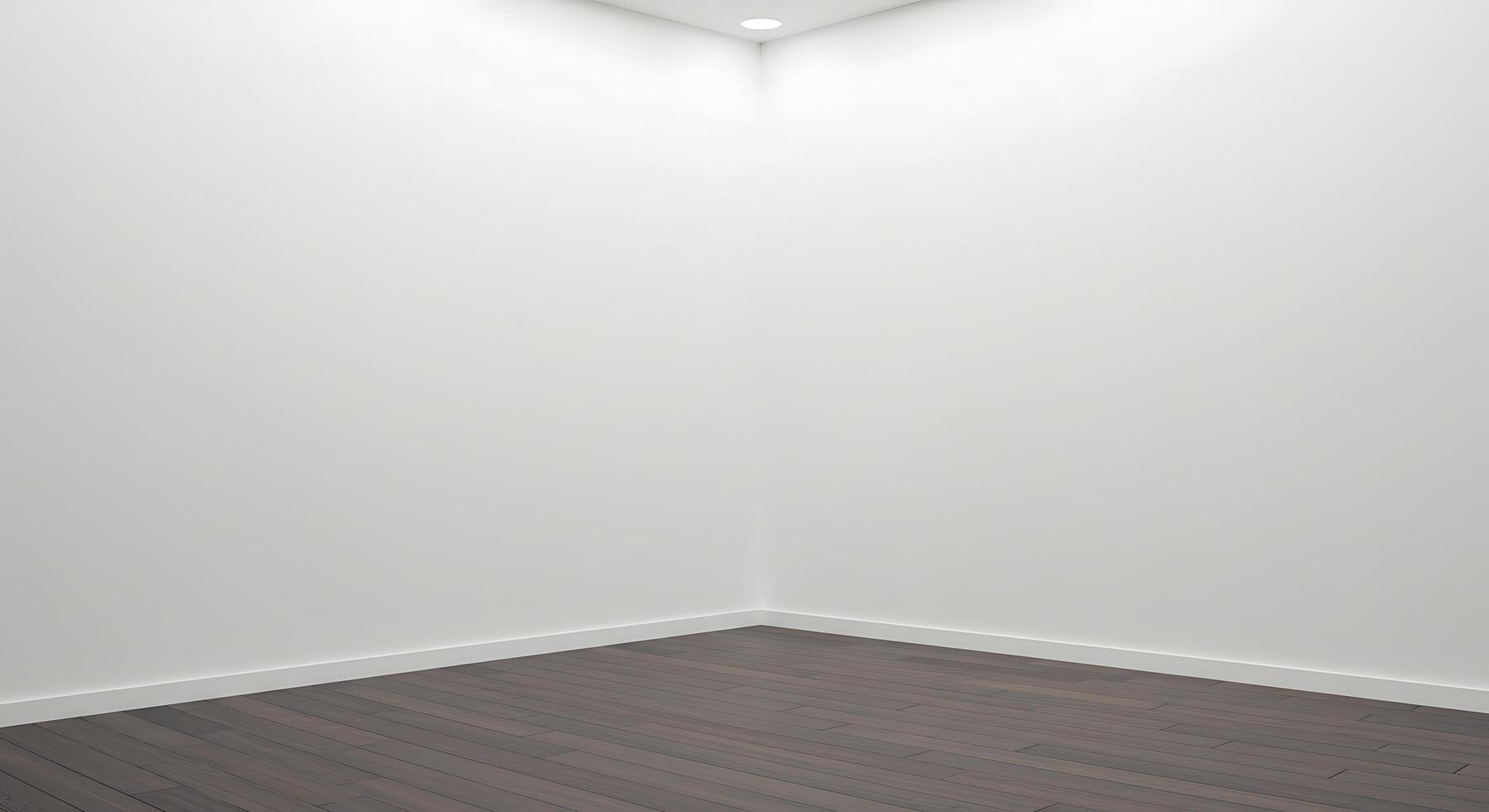 Empty room with white walls and wooden floor photo