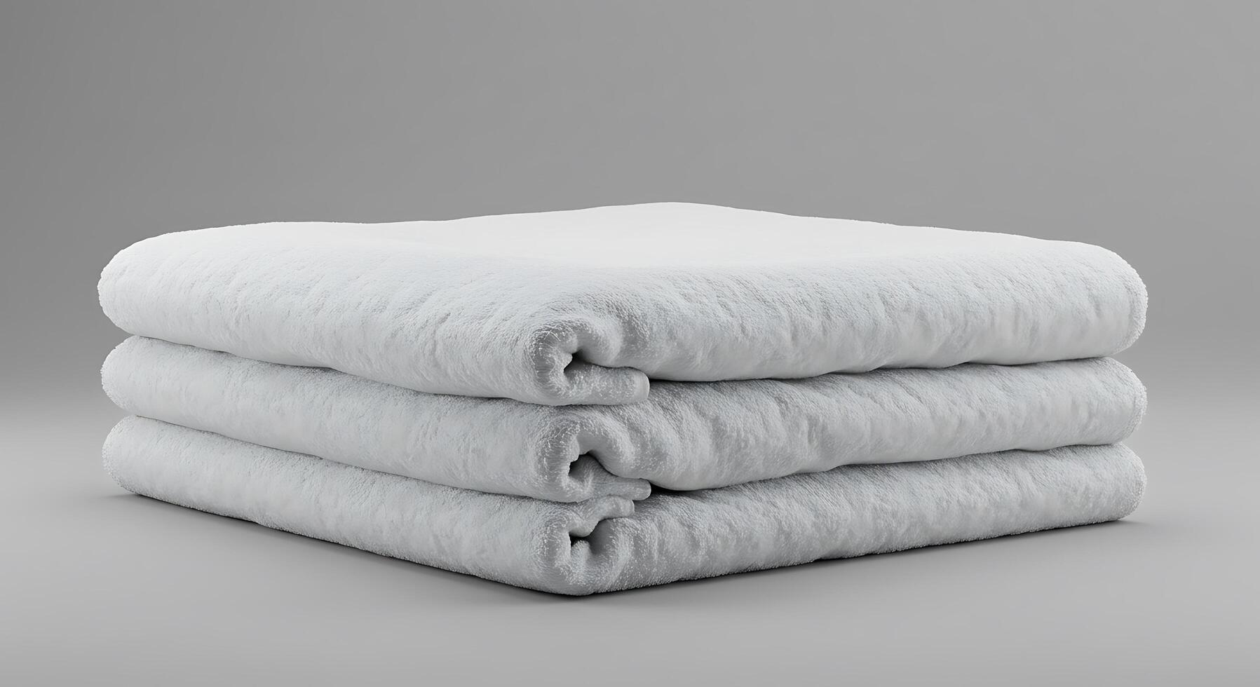 Three folded towels stacked on top of each other photo