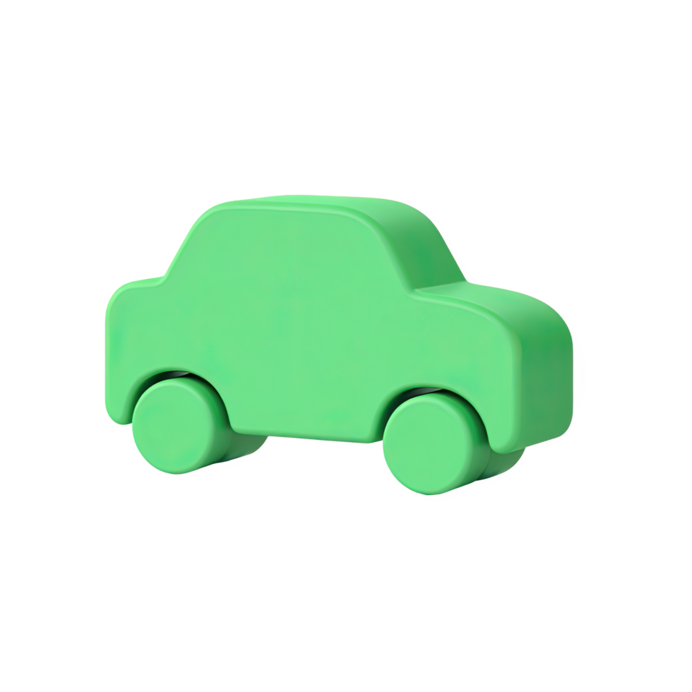 A green toy car isolated on transparent background png