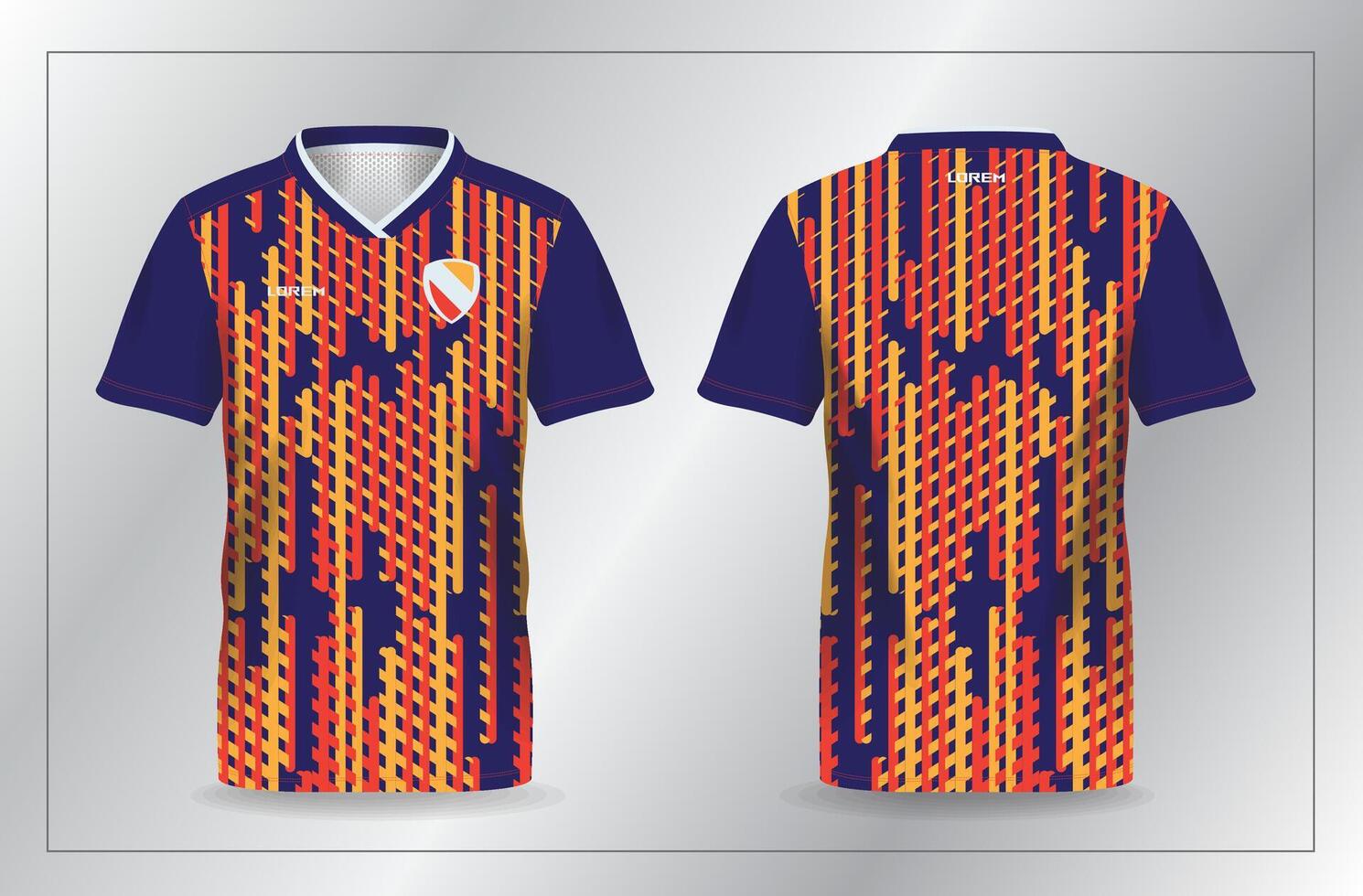 Vibrant soccer jersey with unique patterns vector