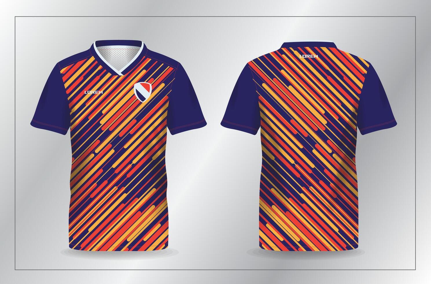Colorful sports jersey front and back vector