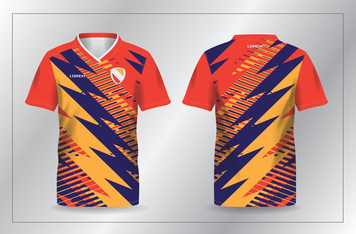 Colorful sports jersey front and back vector