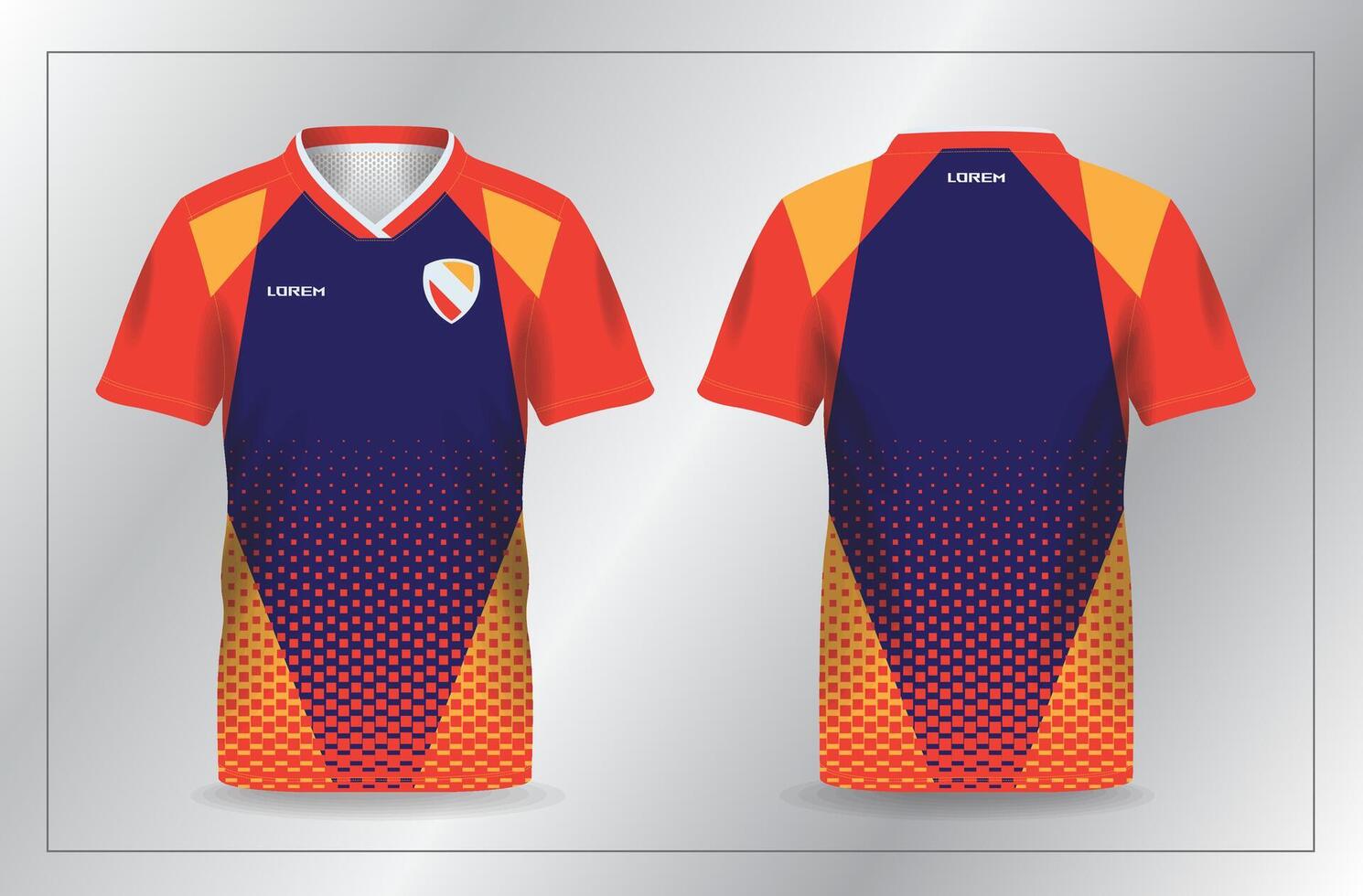 Vibrant sports jersey design, front and back vector