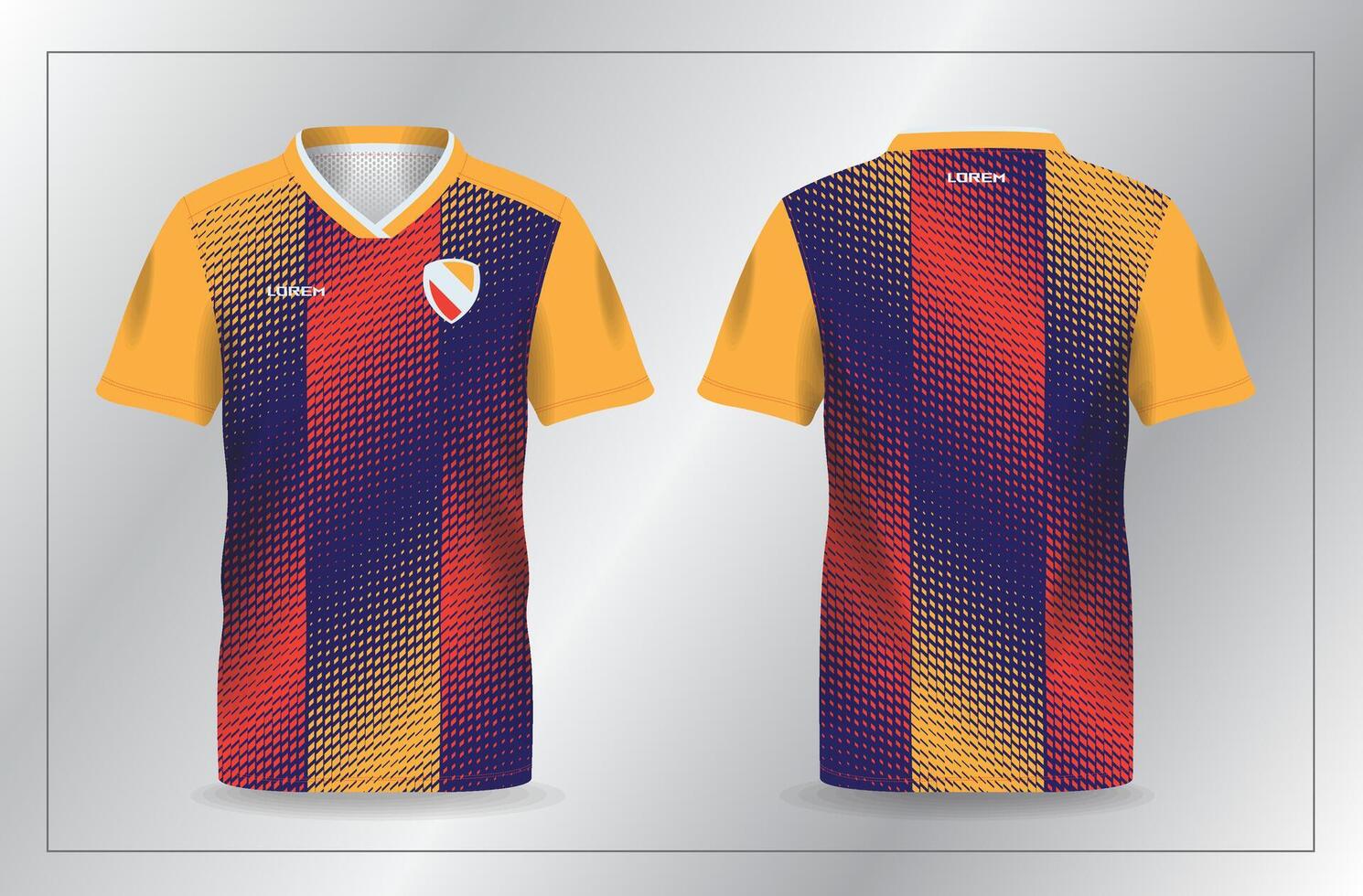 Colorful soccer jersey front and back view vector