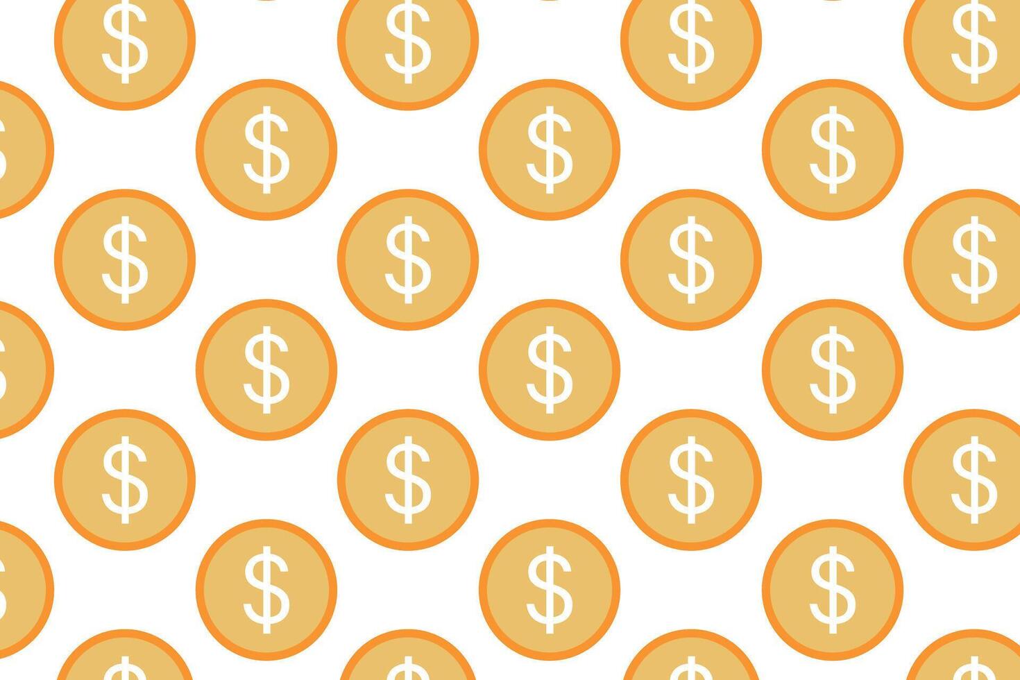 Dollar coin pattern on white background . Money pattern . Dollar coin background . illustration vector