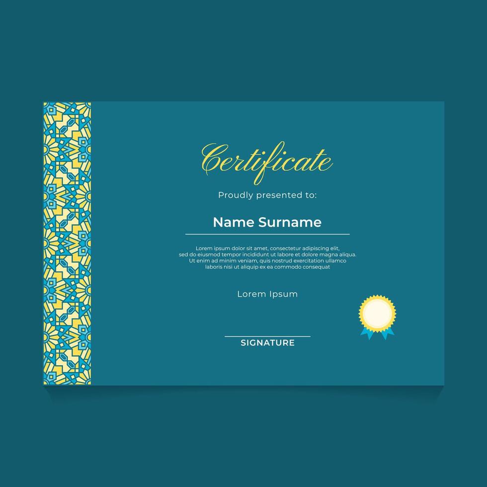 Elegant template of a certificate vector