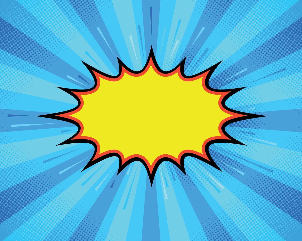 Retro comic style background with an explosion and halftone effect with space for your text, popart cartoon style backdrop vector