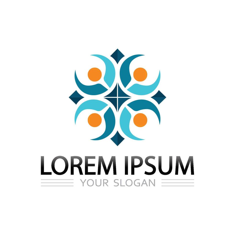 Geometric logo design featuring abstract human silhouette and conceptual shape symbol vector