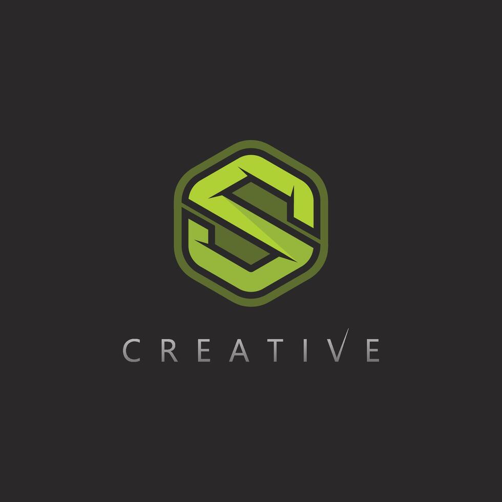 Flat S Letter Logo with Bold Outline for Modern Brand Icon vector