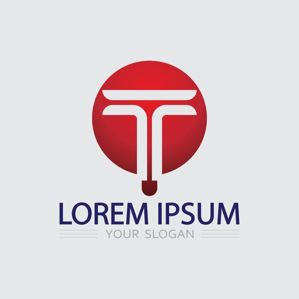 letter T logo image and font T design graphic for business vector