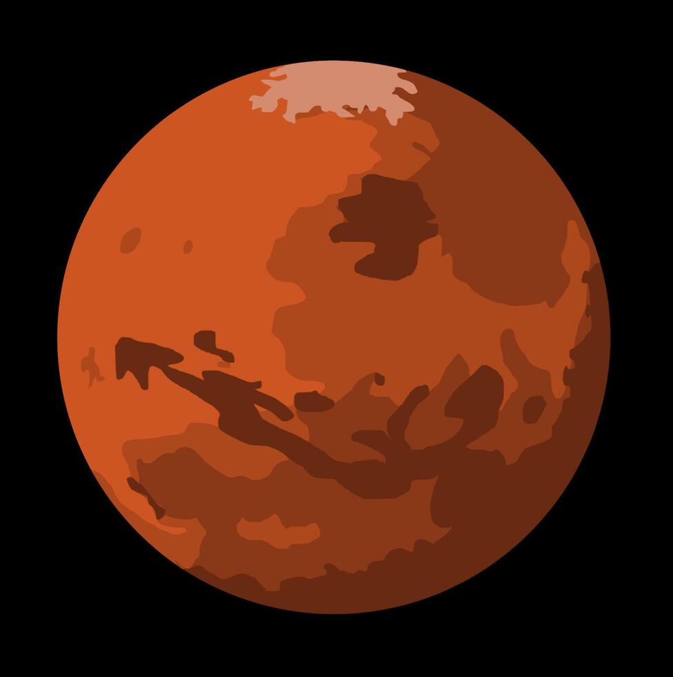 Mars Planet Minimalist Modern Illustration Flat Space Graphic Design vector