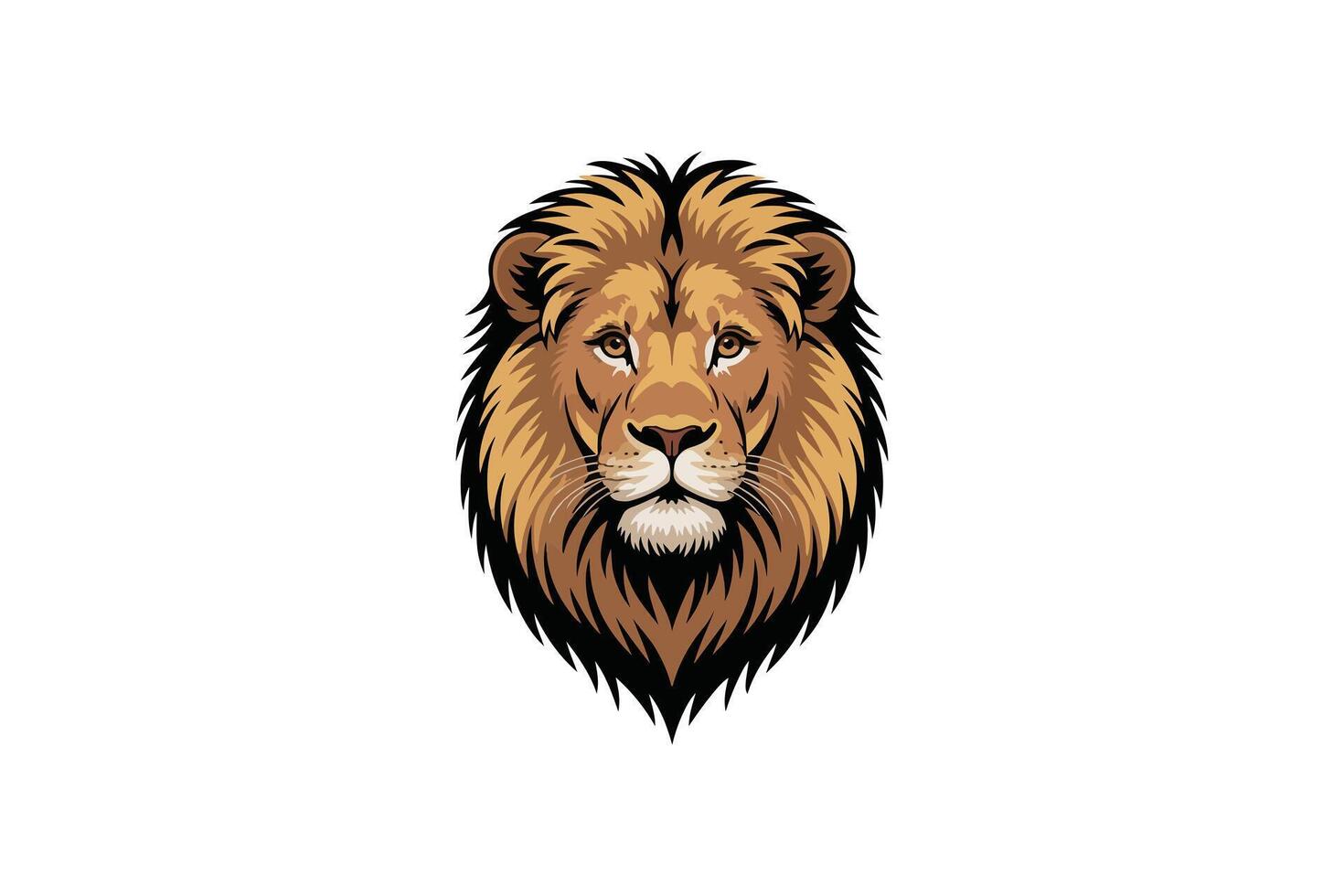 Fierce Lion Face Mascot Illustration vector