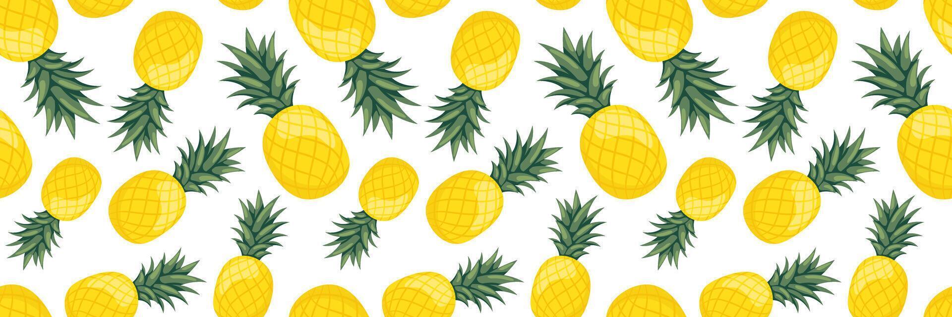 Juicy seamless pattern with pineapples. For summer backgrounds, food packaging, fabric prints vector