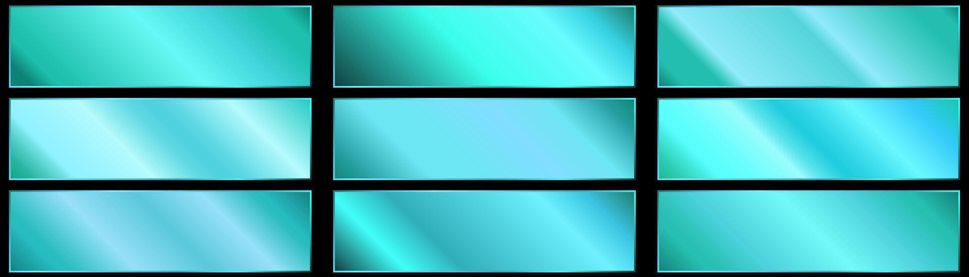 blue color.Emerald Green Leaf Gradient Texture Gradient Templates Set vector
