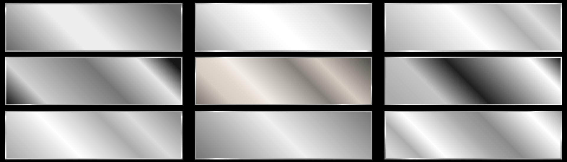 silver metallic backgrounds. Extended plates with silver chrome effect. vector