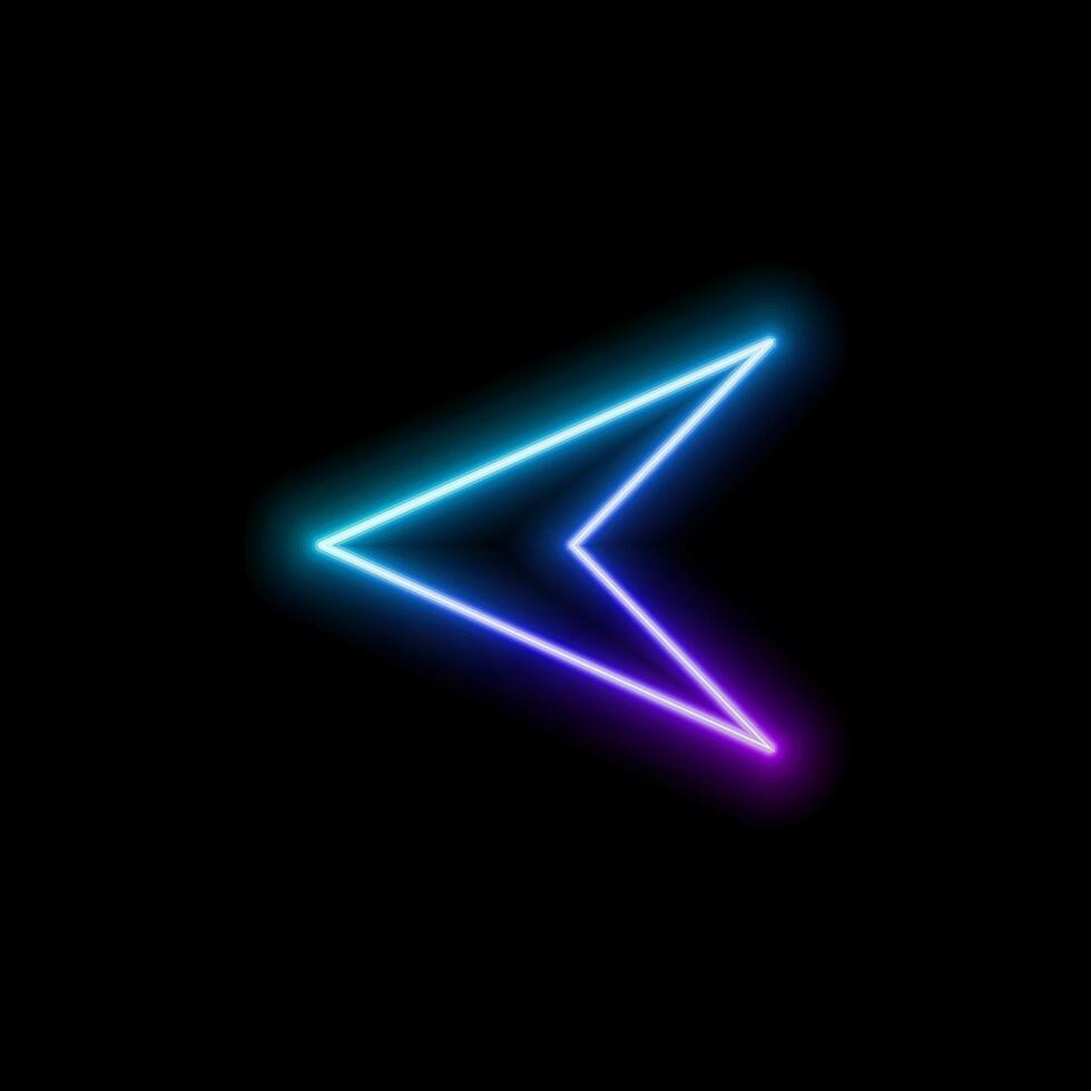 3D rendering, abstract geometric background with neon glowing arrows, forward direction concept vector
