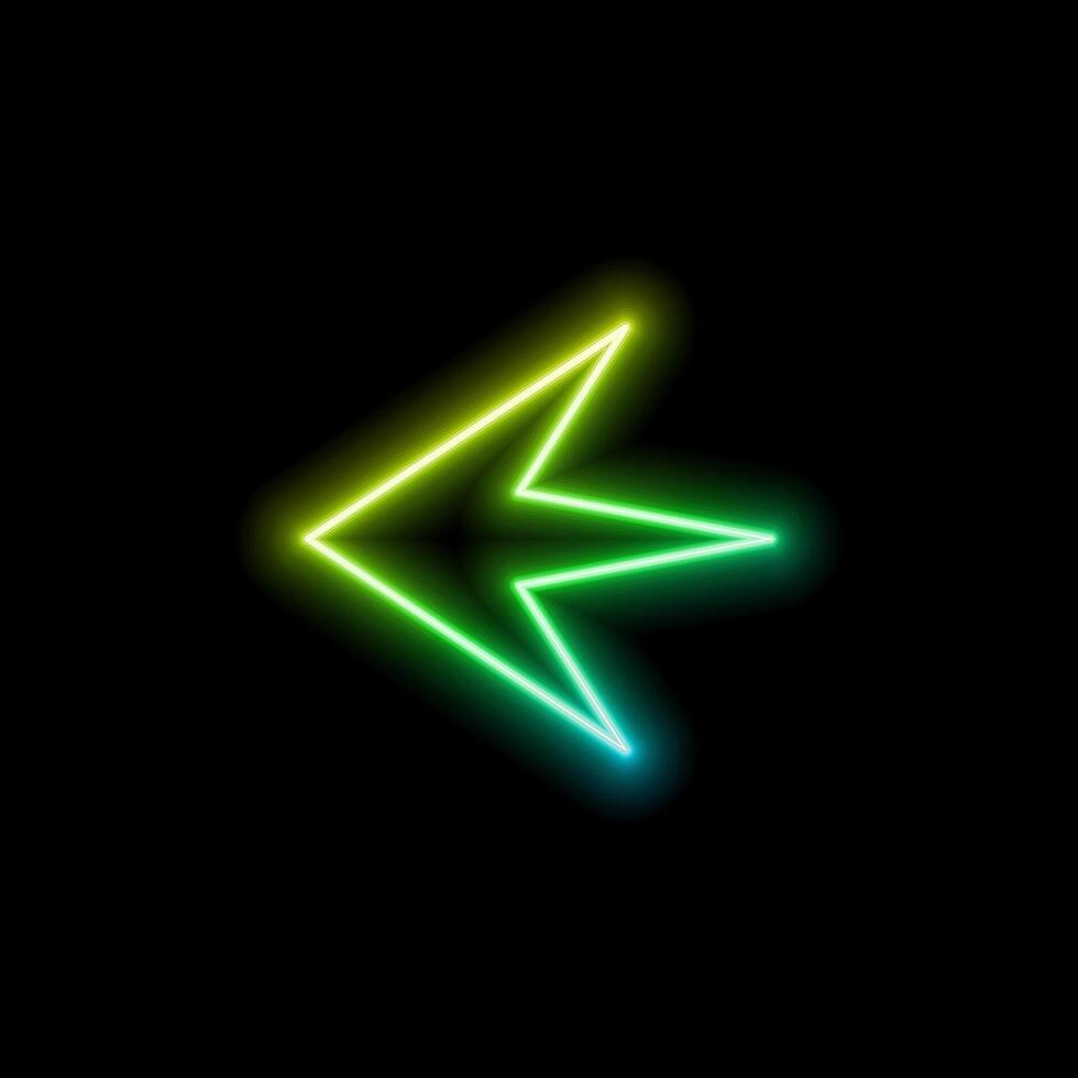 Abstract red orange neon arrow background. neon icon. vector