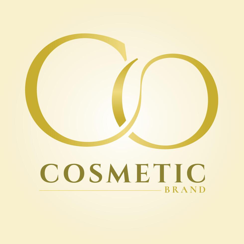 Luxury Gold Intertwined C and O Monogram Logo for Cosmetic Brand Elegant Minimalist Design vector