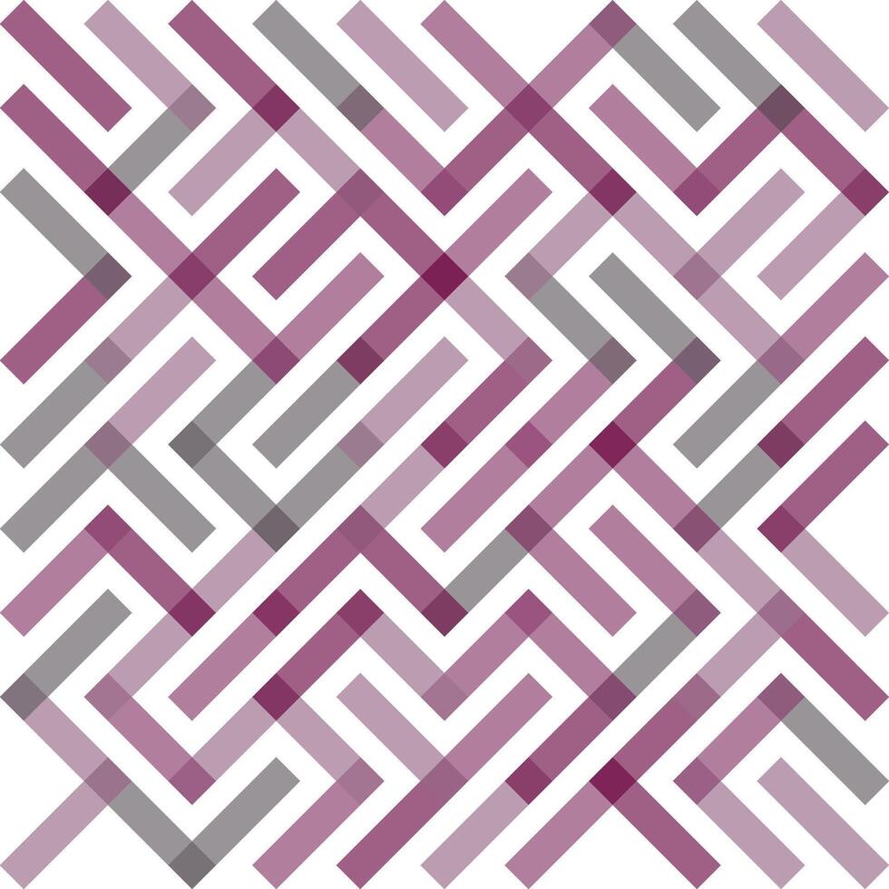 Interwoven Geometric Lines Pattern in Shades of Gray and Purple Minimalist Abstract Seamless Design vector