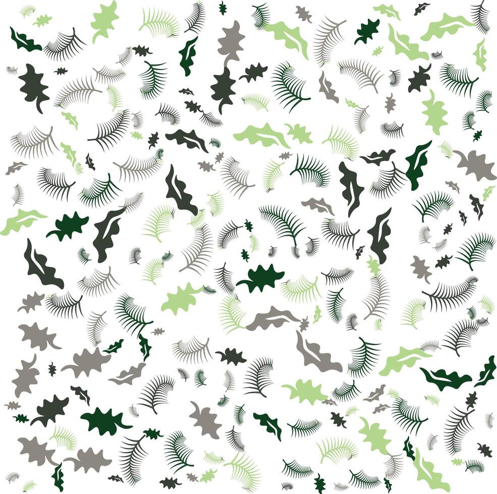 Seamless Leaf Pattern in Shades of Green and Gray Nature Inspired Background Design vector