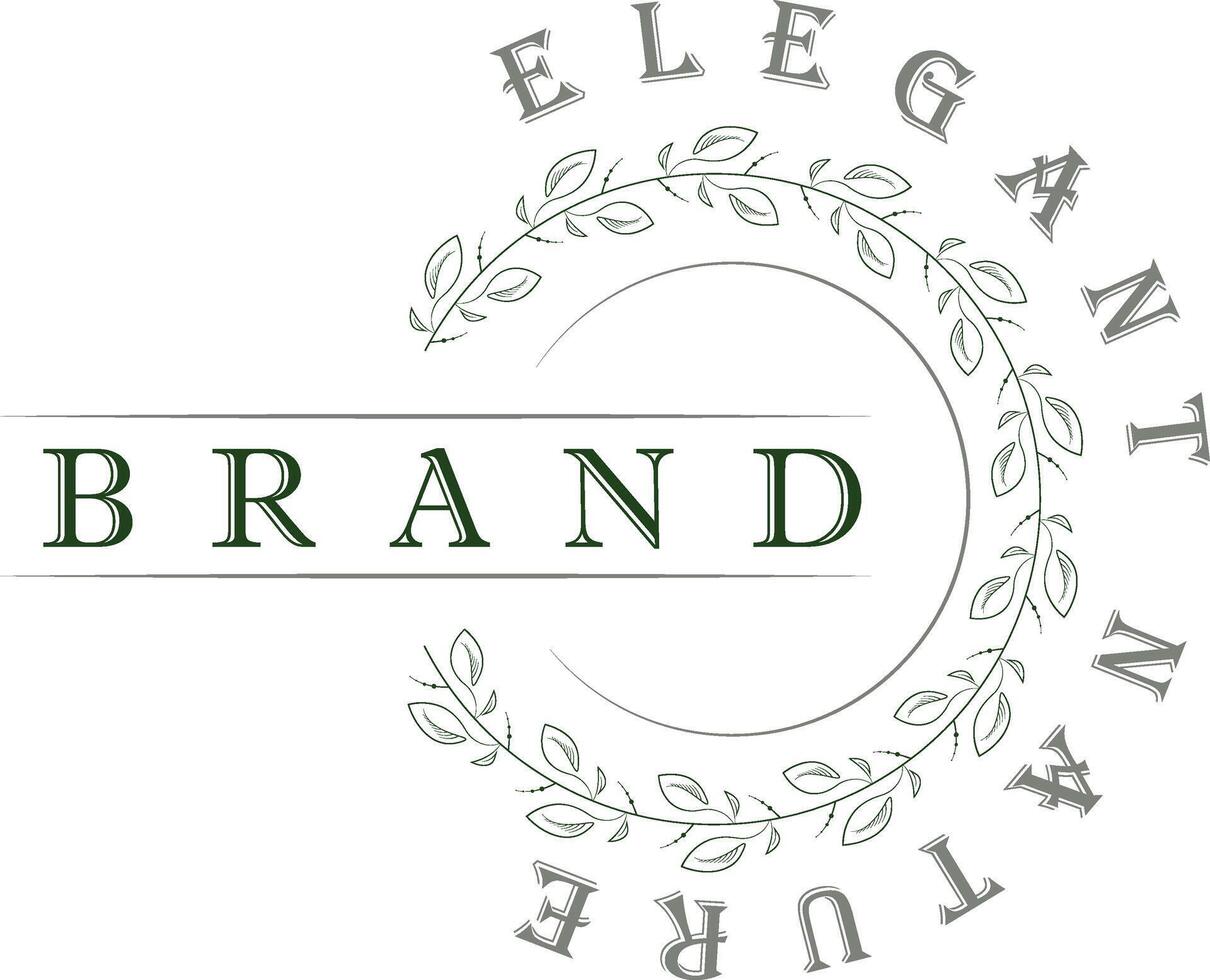 Elegant Brand Nature Circular Wreath Logo vector