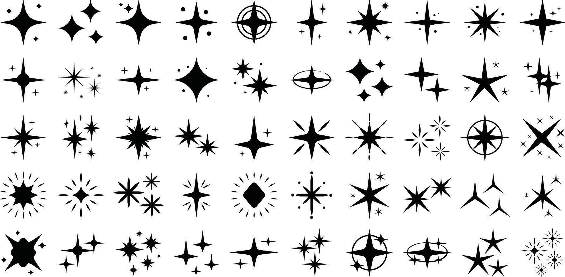 various black star shapes collection vector