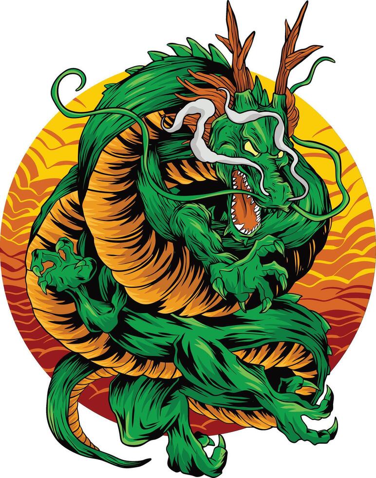 Colorful dragon illustration artwork vector