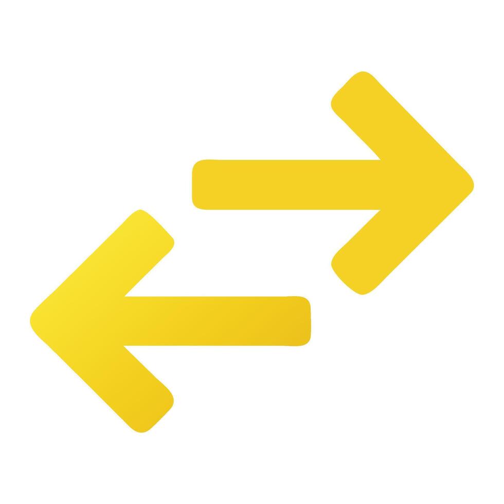 Yellow exchange graphic element for web design and interface ui swap transfer direction simple isolated vector