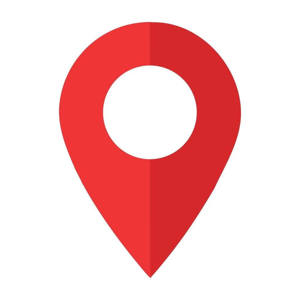 Red location pin icon for maps gps navigation and travel destination marker for website and app design vector
