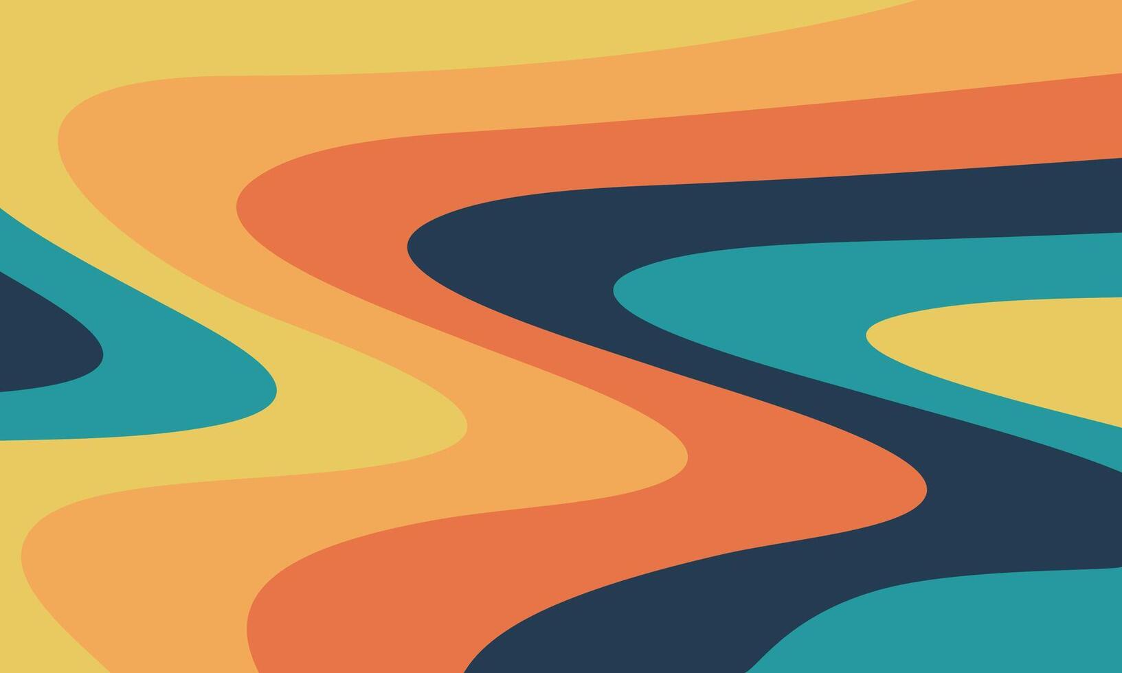 Vibrant wavy retro pattern background. Abstract colorful groovy wallpaper vector