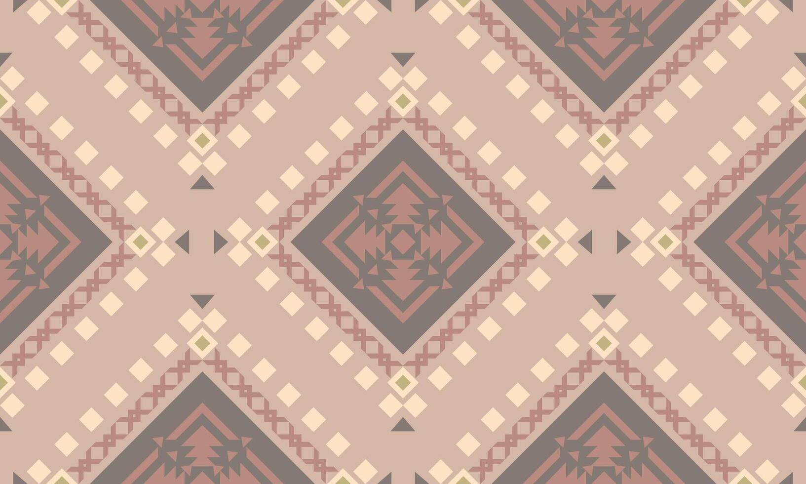 Muted Cross Motif Seamless Folk Pattern vector