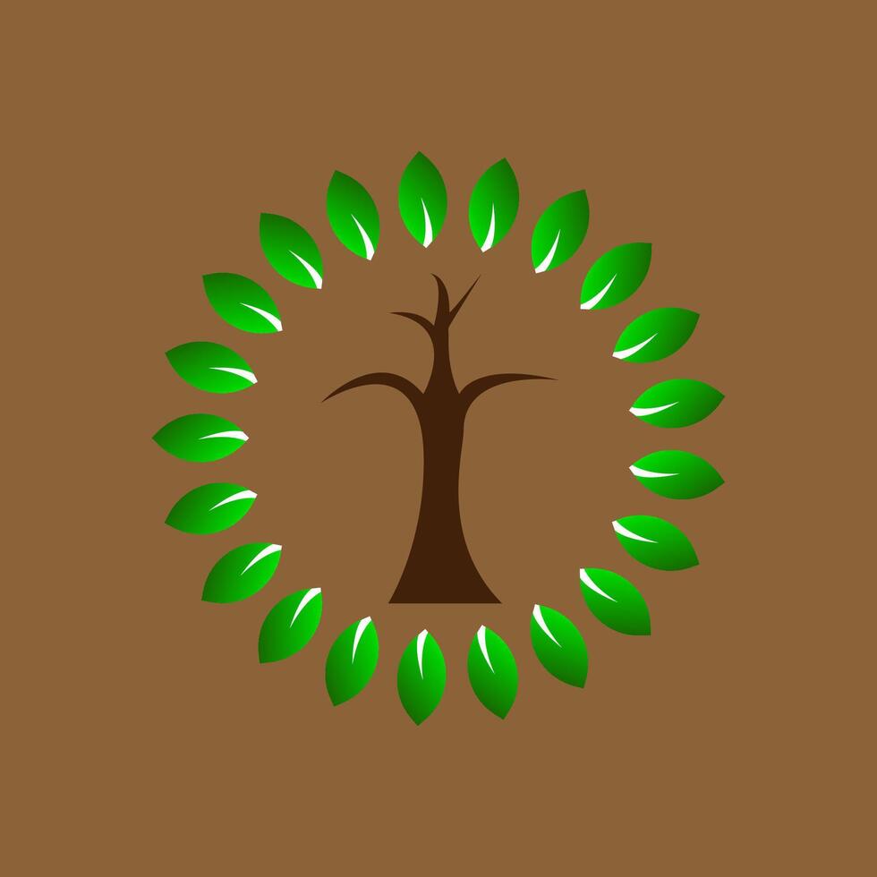 Tree with Circular Leaf Arrangement vector