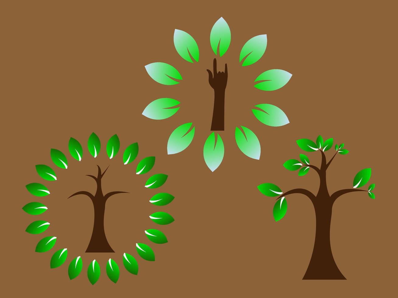 Various Tree Shapes, Tree Illustration Set vector
