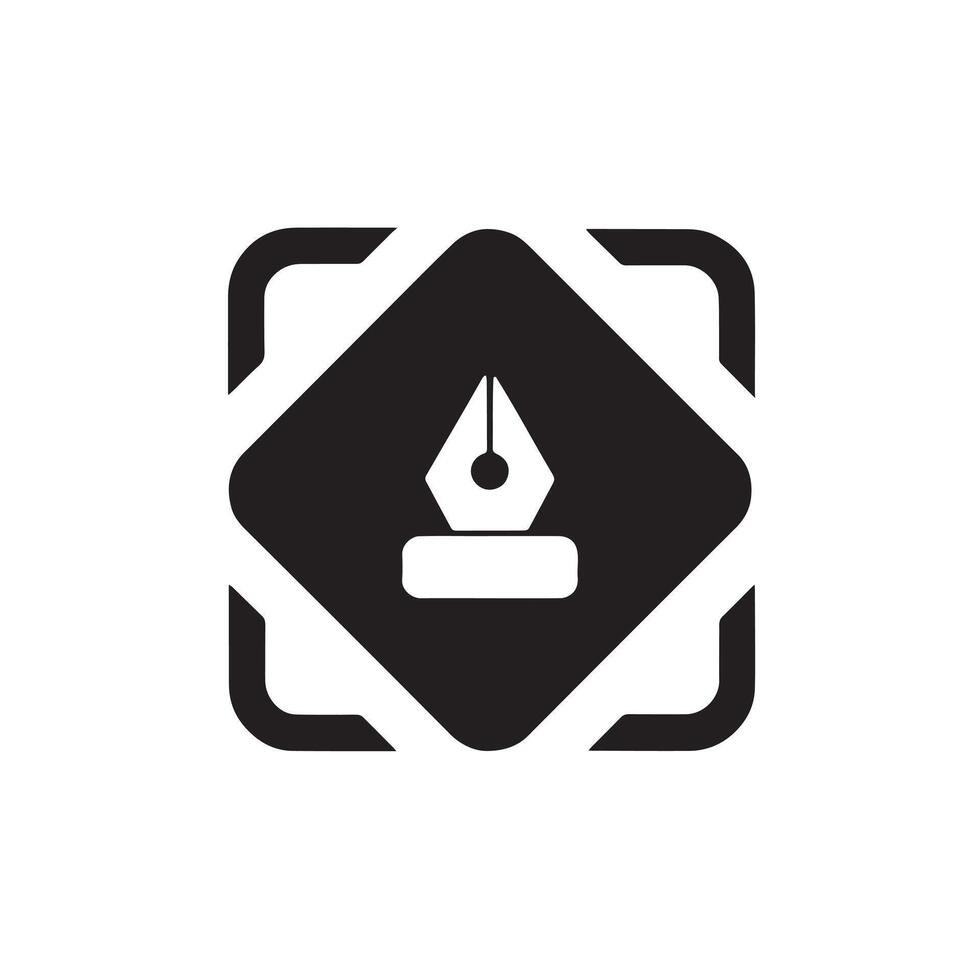 Pen Nib Symbol, Elegant Icon for Digital Writing Tools vector
