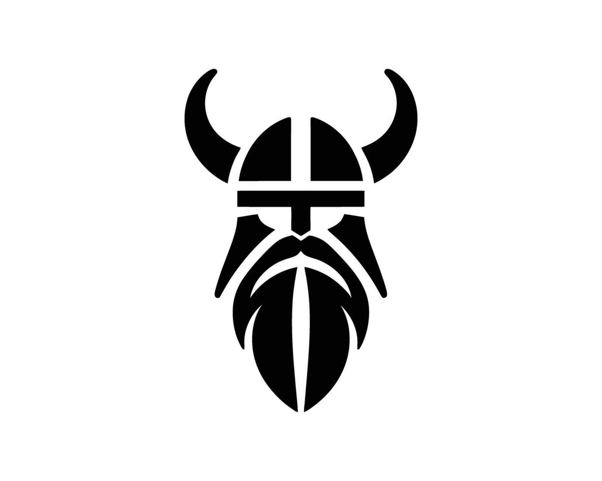 Stoic Viking Warrior Silhouette Graphic Icon Design vector
