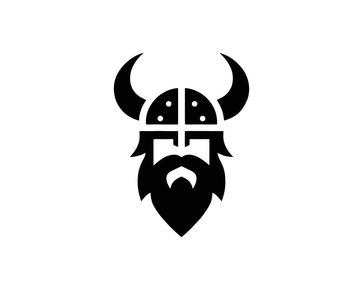 Viking Warrior Symbol with Horned Helmet vector