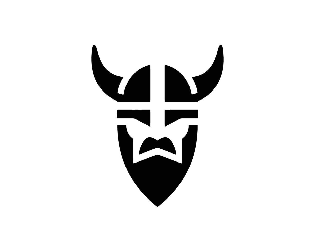 Minimalist Viking Warrior Icon Illustration for Modern Design vector