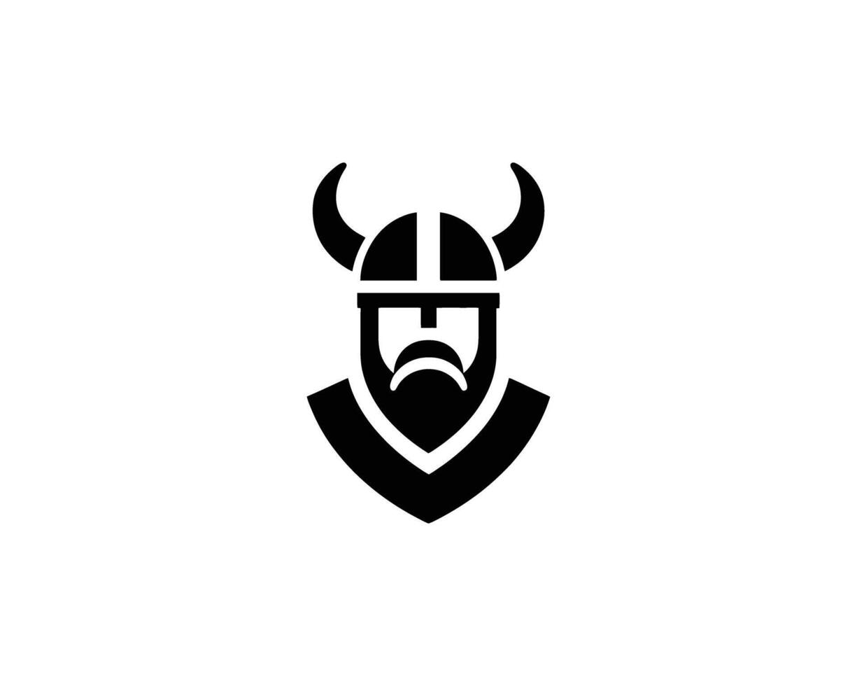 Viking Icon Warrior Emblem in Minimalist Style vector