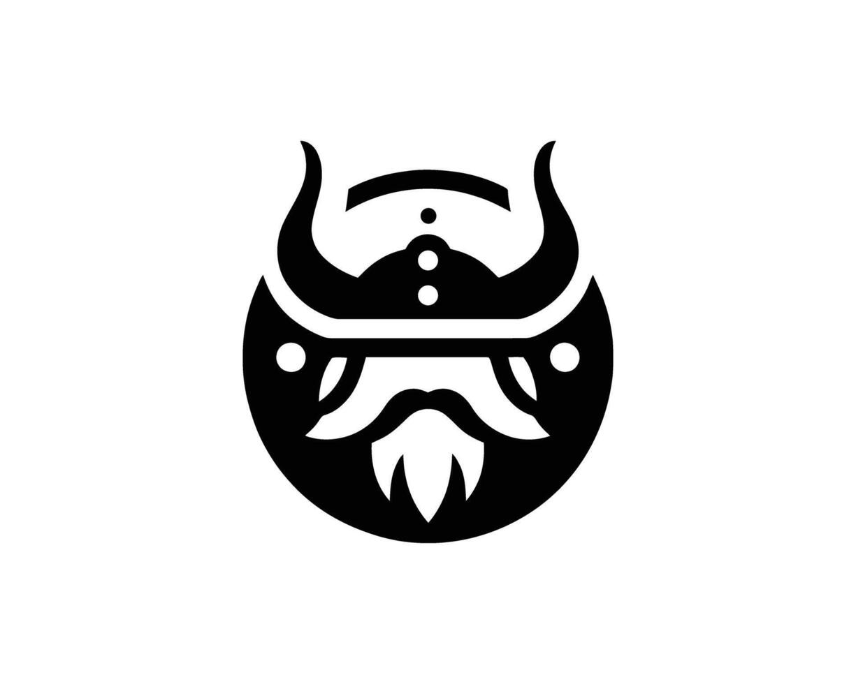 Bold Viking Warrior Emblem in a Minimalist Circular Design vector