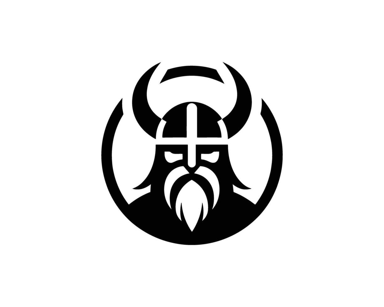 Bold Viking Warrior Crest Graphic Illustration vector
