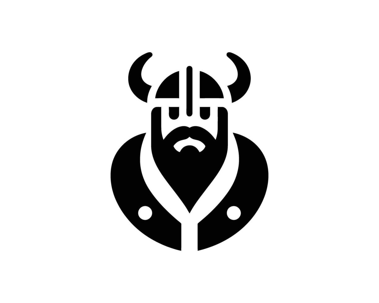 Bold Viking Warrior Glyph Illustration for Norse Mythology Enthusiasts vector