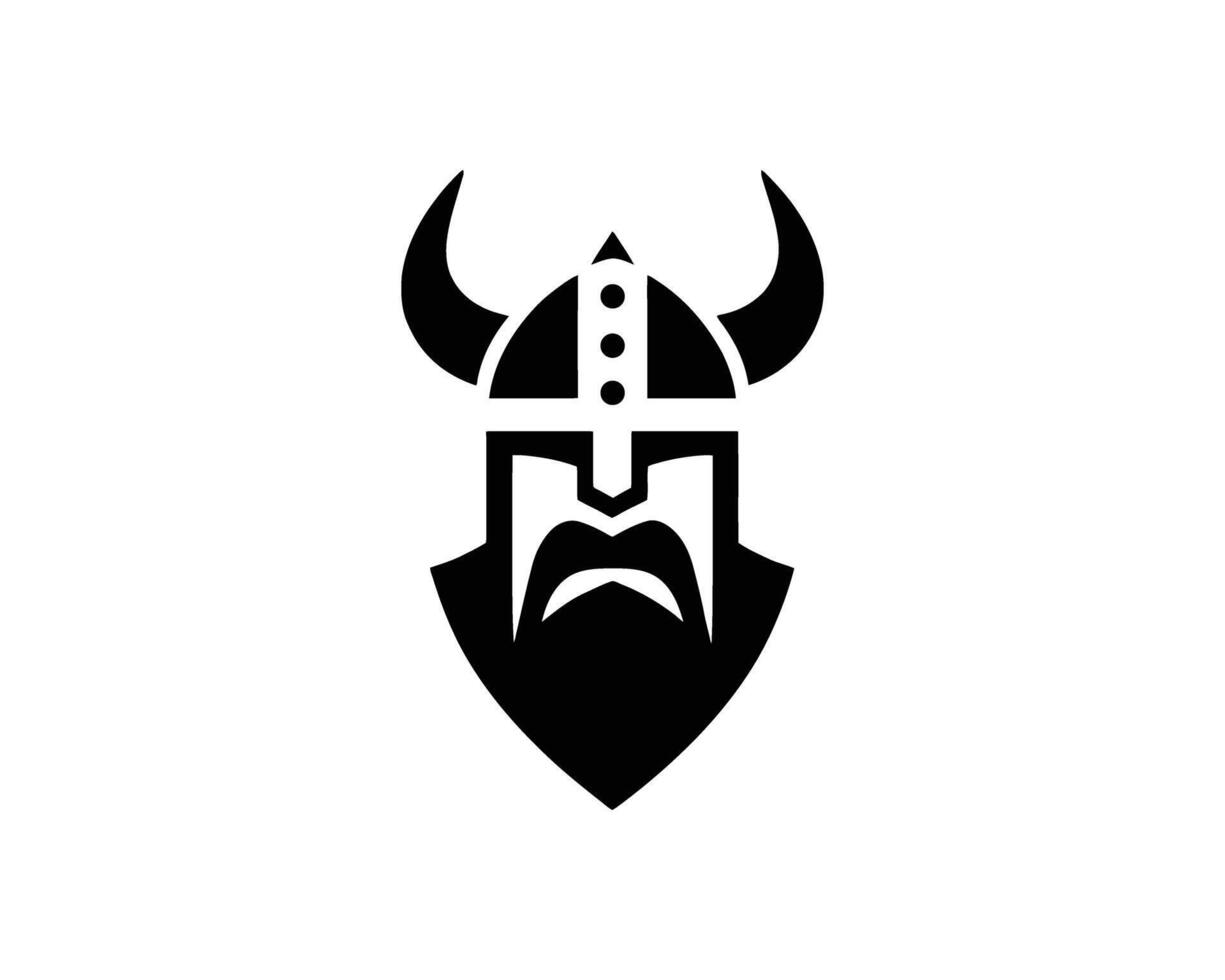 Bold Viking Warrior Icon Depicted in Minimalist Style vector