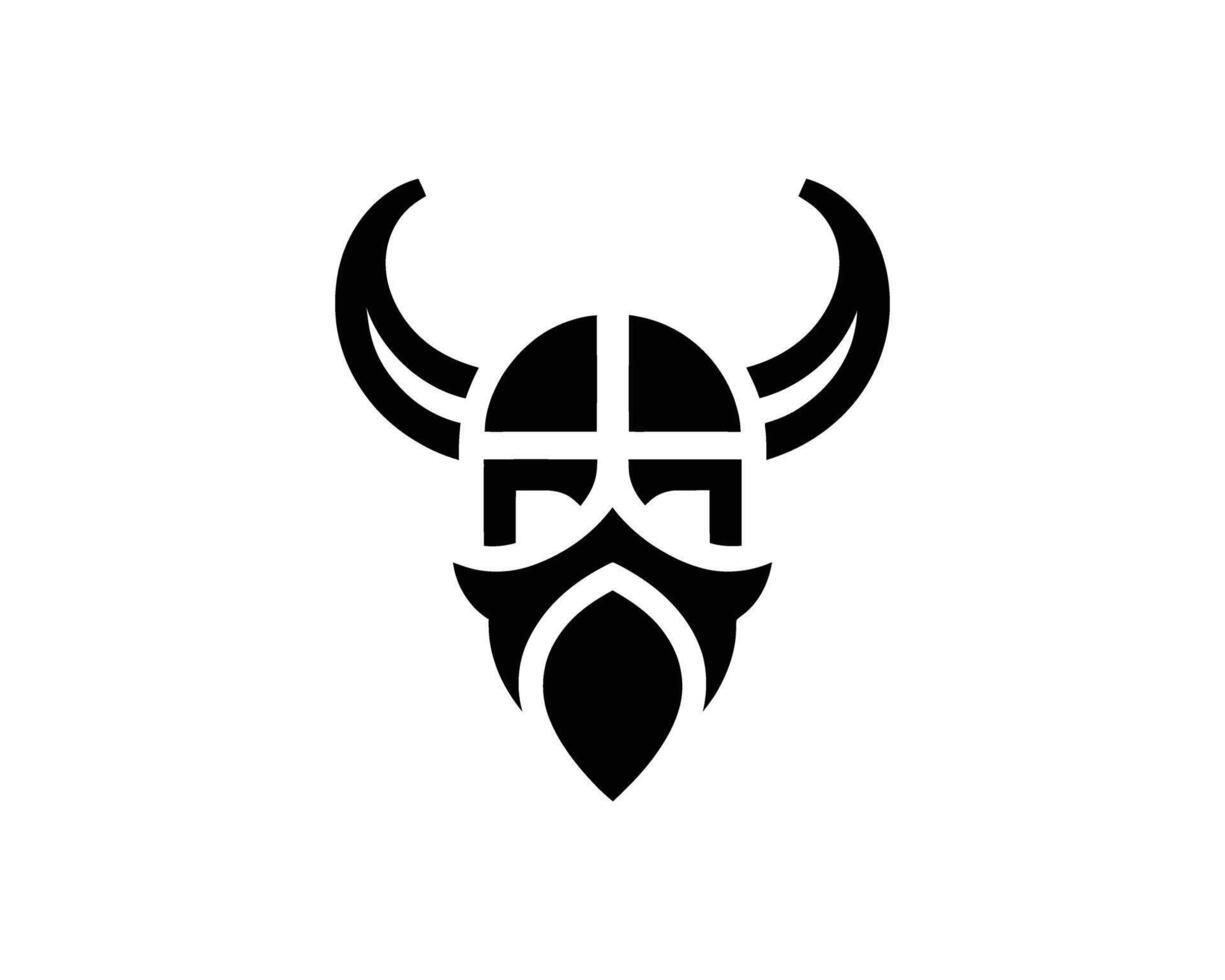 Bold Viking Helmet Symbol in Minimalist Design vector