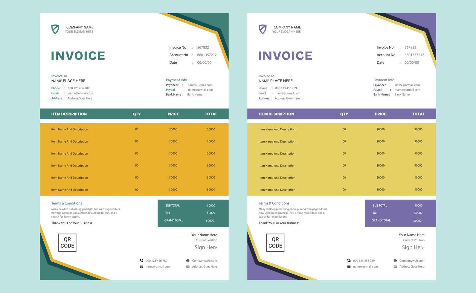 Editable clean elegant creative modern corporate professional company business cash memo service bill form payment invoice design template. vector