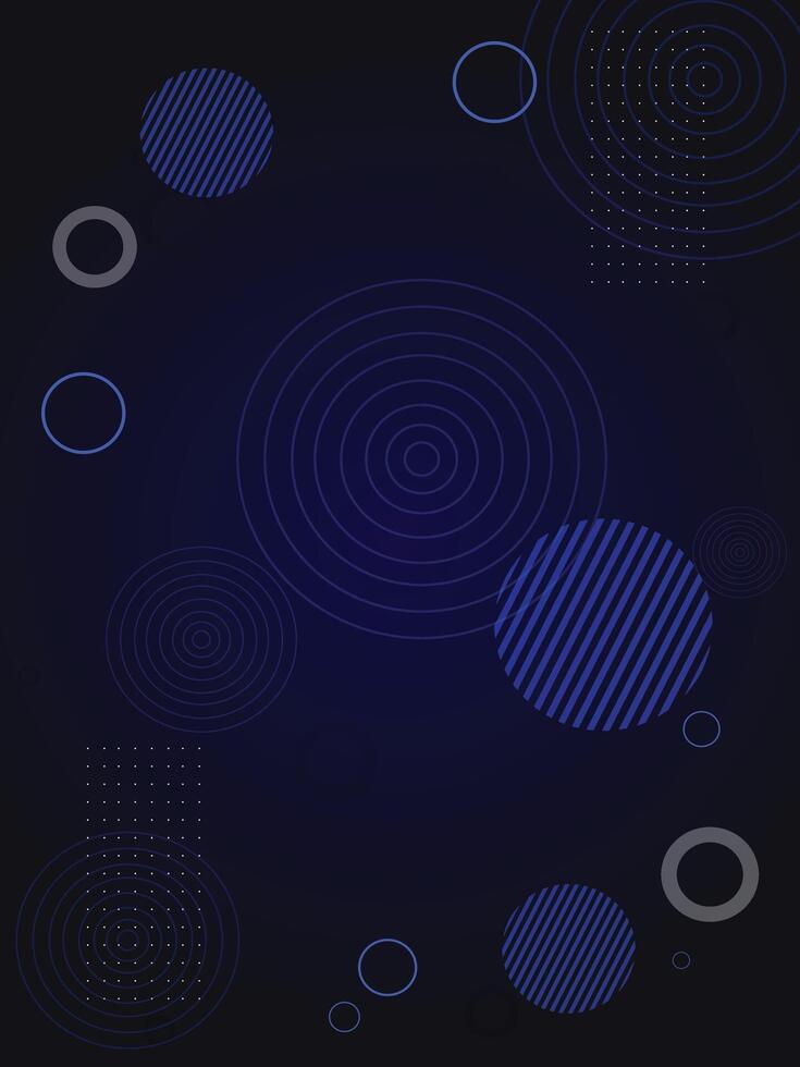 Modern futuristic science and technology of soundwave design. Abstract circle lines wave colorful Blue gradient isolated on dark black background vector